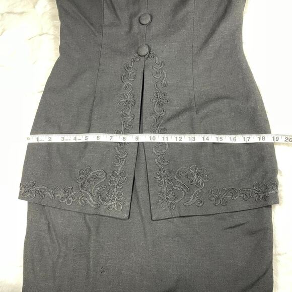 🔥Vintage Donna Ricco Linen Rayon Blend Embroidered Layered Mini Dress Size SP - Picture 12 of 16